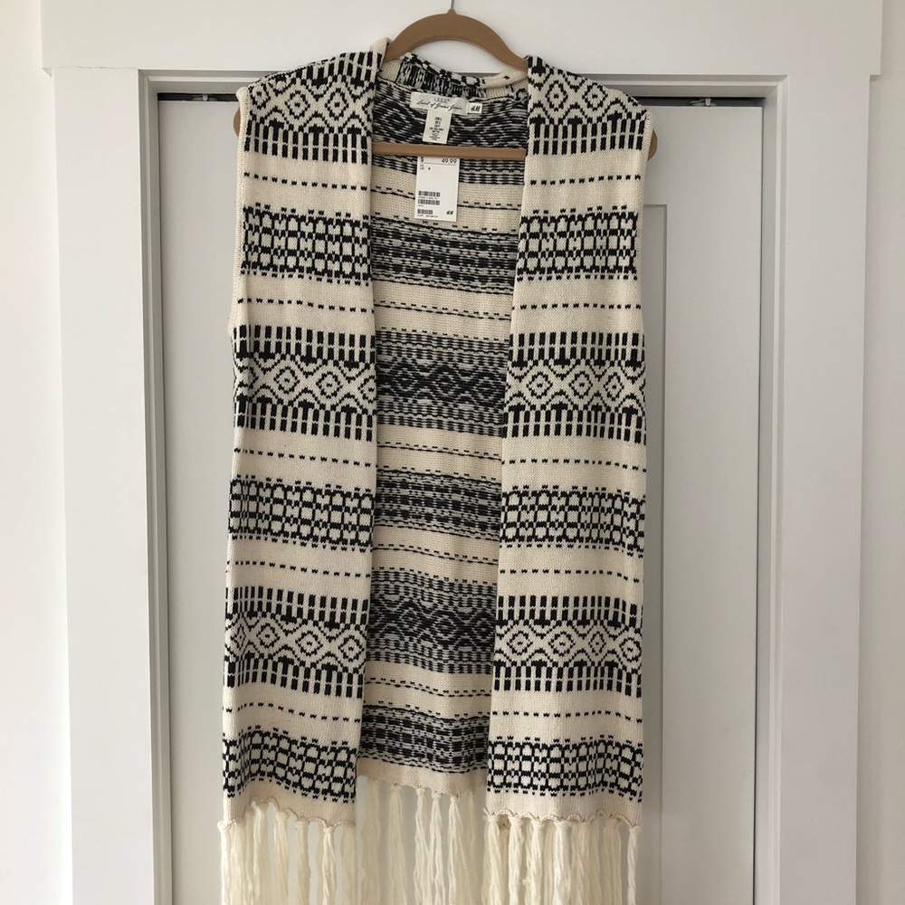 Long sweater vest cardigan